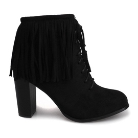 Botas de ante en poste Boho F-148 NEGRO