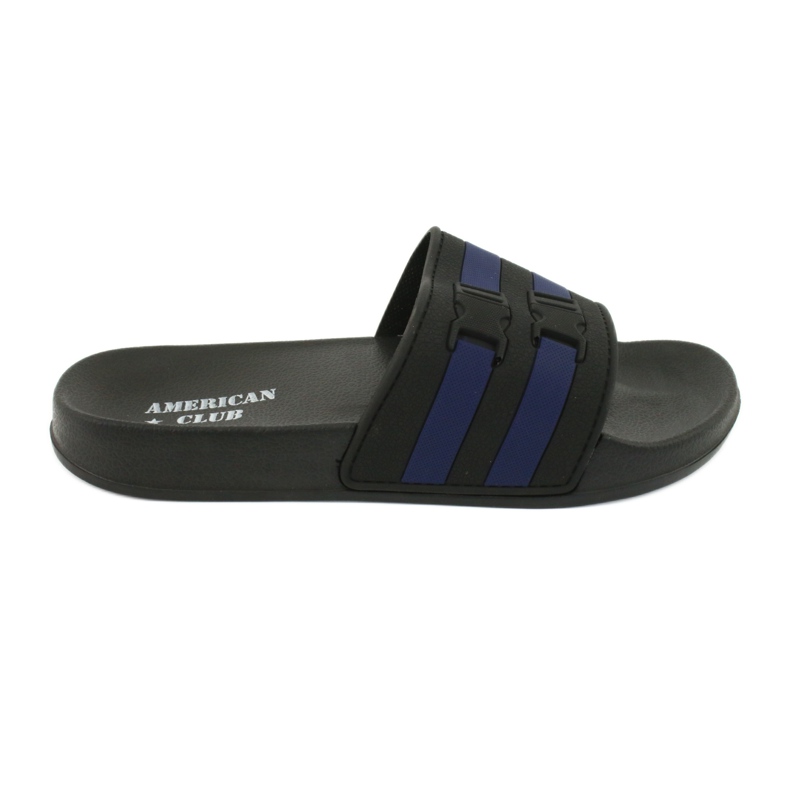 American Club Chanclas de espuma en la playa negra negra/azul marina NH16 negro