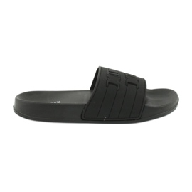 American Club Pantuflas de piscina de dos rayas para hombre American NH15 negro