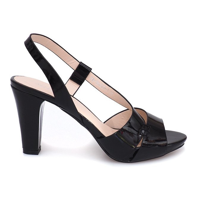 Sandalias Lacadas Salón TRA329 Negro