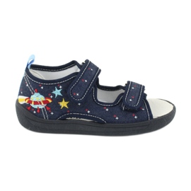 American Club Sandalias americanas calzado infantil plantilla piel TEN28 azul marino
