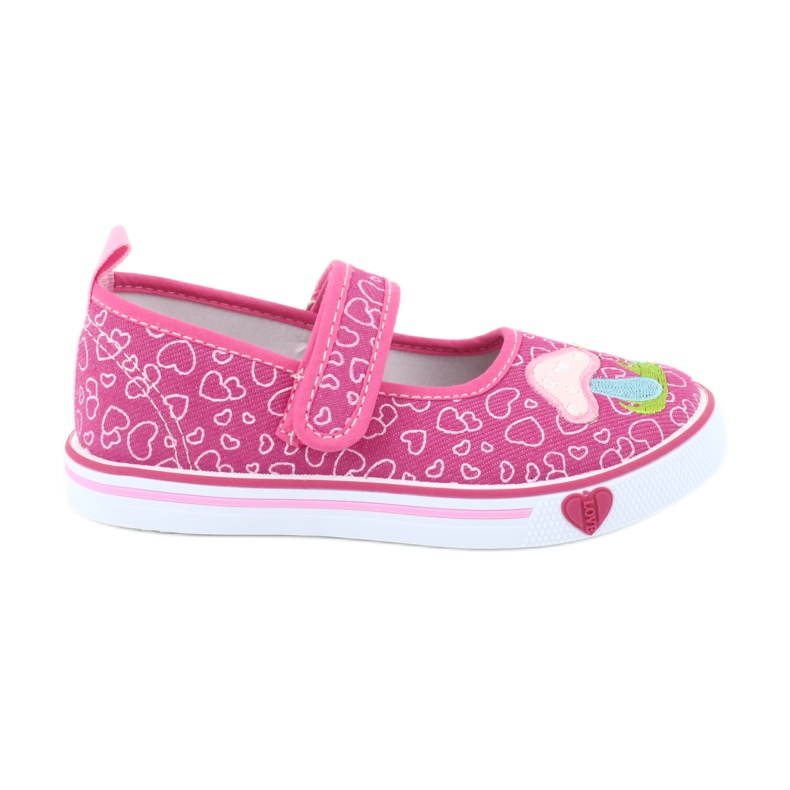 American Club Zapatillas bailarinas con corazones Velcro TEN15 azul rosado verde
