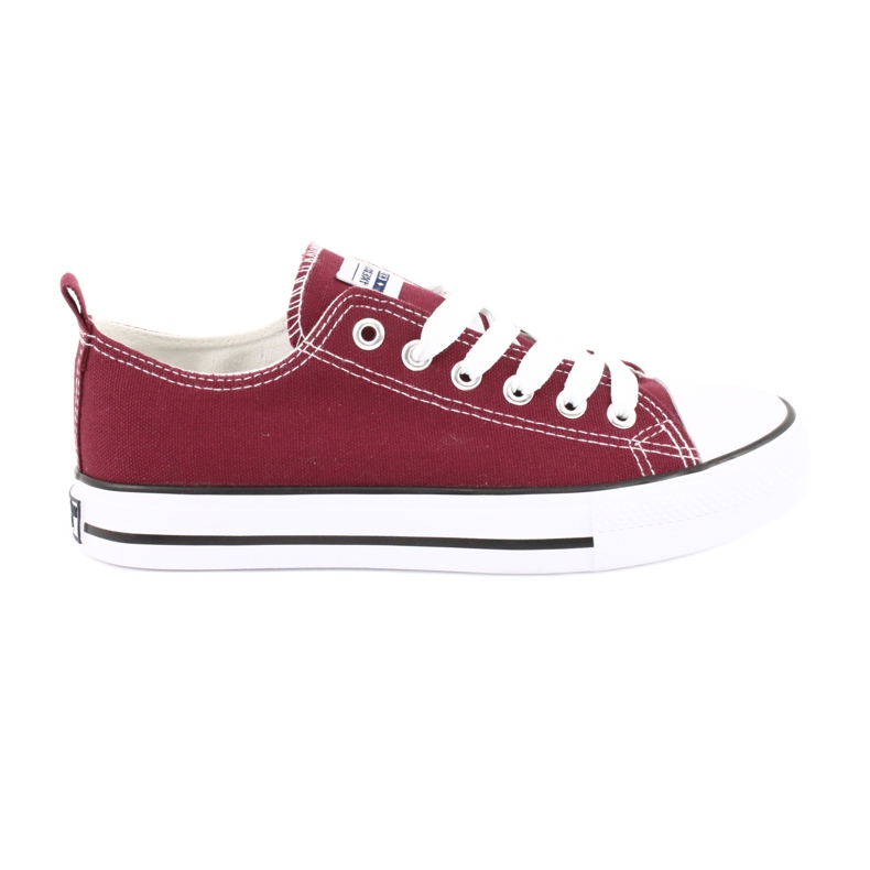 American Club Zapatillas de deporte para mujeres empatadas burdeos rojo