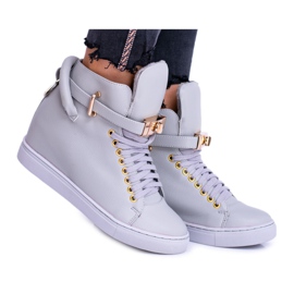 Zapatillas de mujer Lu Boo Grey Insulated Golden Padlock gris Zapatillas de mujer Lu Boo Grey Insulated Golden Padlock gris
