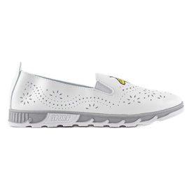 Zapatillas blancas caladas con la inscripción JH81172-1 blanco