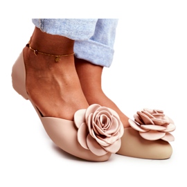 LU BOO Bailarinas Goma Meliski Flores Beige Esther