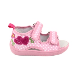 American Club Zapatos para niños zapatillas sandalias corazones American TEN20 blanco rosa