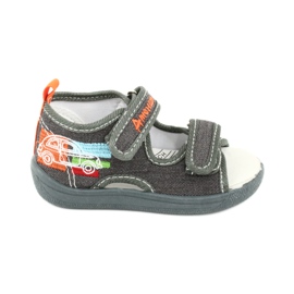 American Club Sandalias americanas, calzado para niños, aplicación de piel TEN46, gris American Club Sandalias americanas, calzado para niños, aplicación de piel TEN46, gris