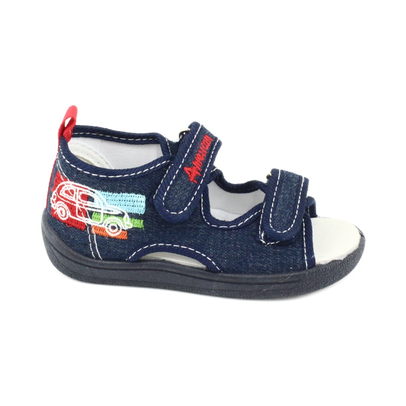 American Club Sandalias americanas calzado infantil plantilla piel TEN46 rojo azul marino