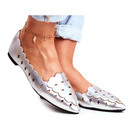 Bailarinas para mujer Lu Boo Silver Metallic Dianna gris