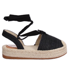 Sandalias negras para mujer alpargatas TU139P Negro