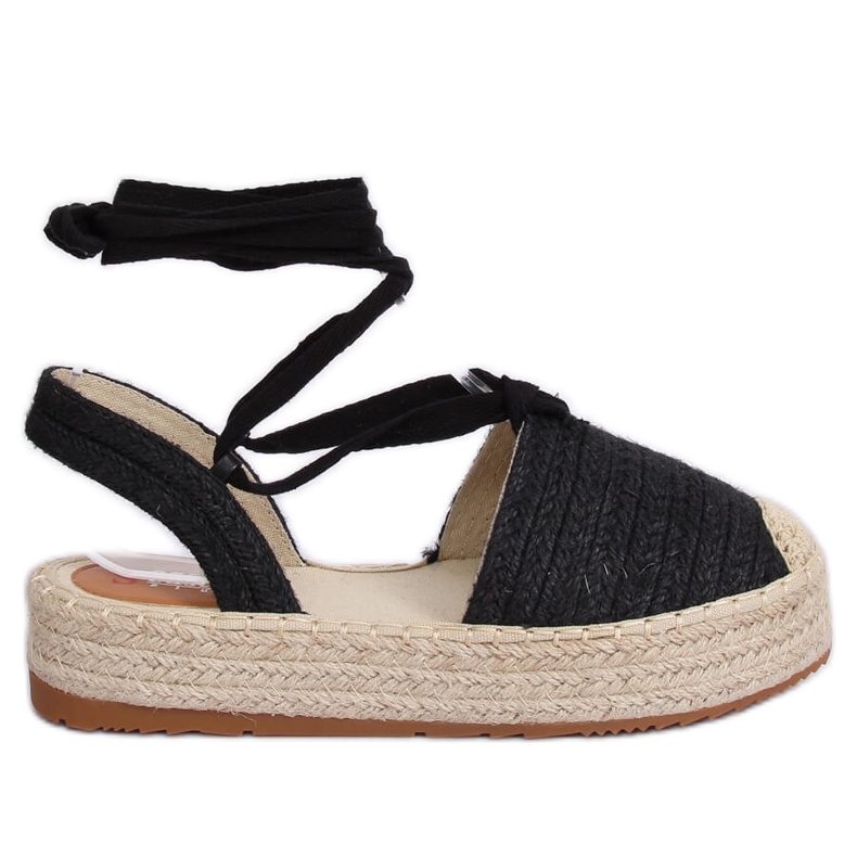 Sandalias negras para mujer alpargatas TU139P Negro