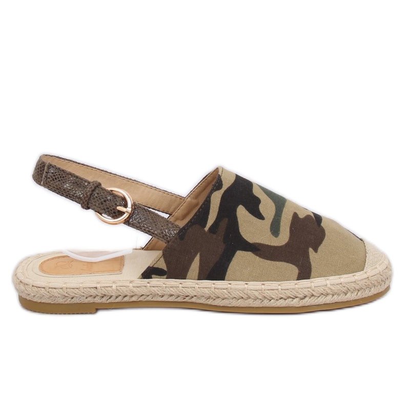 Alpargatas con tacón abierto camuflaje HH-119 Camuflaje verde