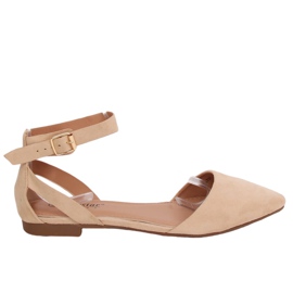 Bailarinas con cierre beige CL73P Beige II Calidad