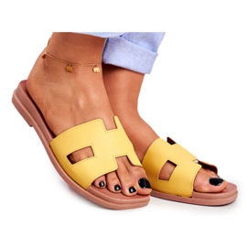 BUGO Pantuflas de Mujer Amarillo Geométrico Clásico Theodora
