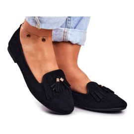 BUGO Mocasines de Mujer Black Lords Fringes Therese negro