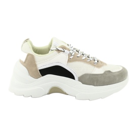 SEA Calzado Deportivo Mujer Sneakers Blanco y Beige Mindanao marrón negro gris