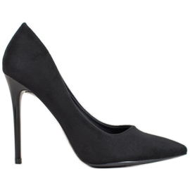 Small Swan Tacones de ante negros