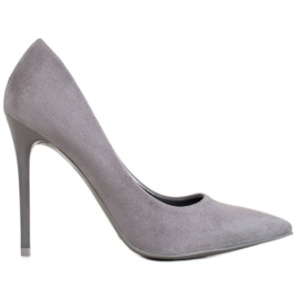 Small Swan Stilettos grises con ante