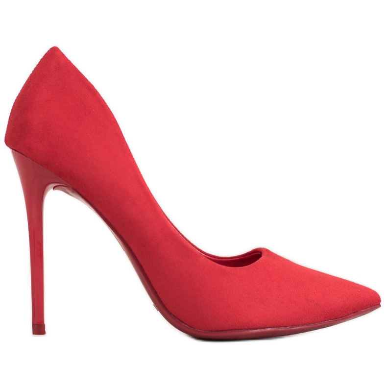 Small Swan Stilettos rojos con ante