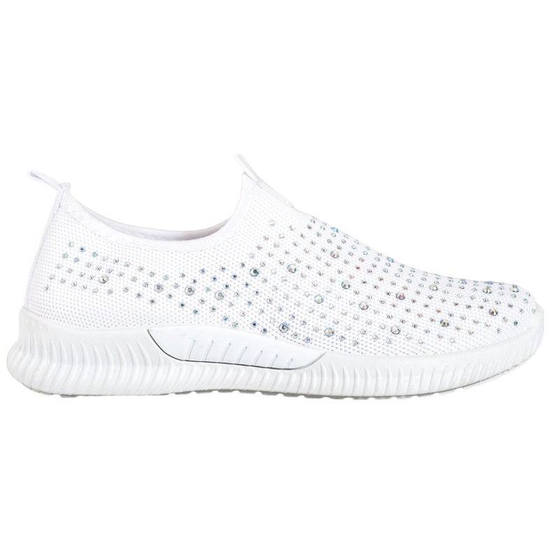 SHELOVET Zapatos blancos con cristales
