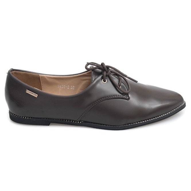 Zapatos clásicos elegantes de mujer marrón Y439