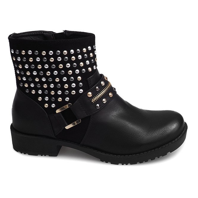Botas motorizadas con tachuelas 1636 Negro