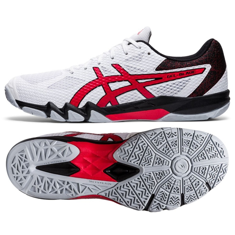Zapatillas de squash Asics Gel Blade 7 M 1071A029-101 blanco rojo Zapatillas de squash Asics Gel Blade 7 M 1071A029-101 blanco rojo