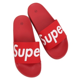Rojo Pantuflas rojas de mujer CK110 Rojo