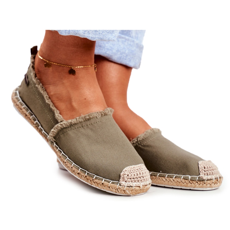 Alpargatas Mujer Suela Trenzada Caqui Big Star DD274760 verde
