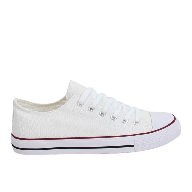 Zapatillas de mujer clásicas blancas JD05P BLANCO / ROJO