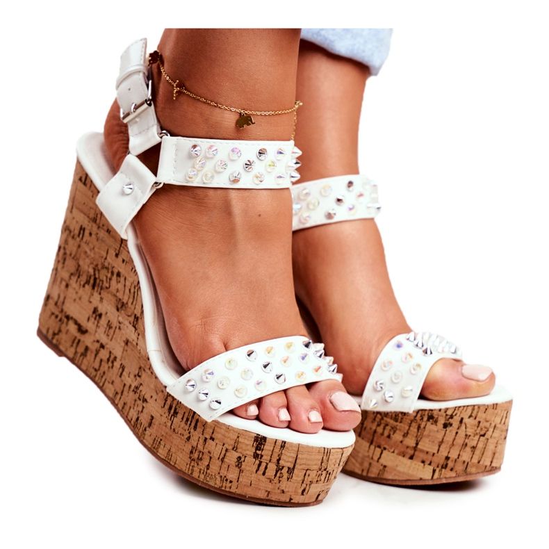 Sandalias de mujer con cuña Lu Boo White Gail blanco Sandalias de mujer con cuña Lu Boo White Gail blanco