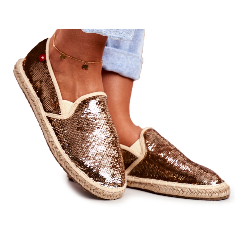 Alpargatas De Mujer Big Star Iridiscentes Lentejuelas Doradas DD274A161 dorado