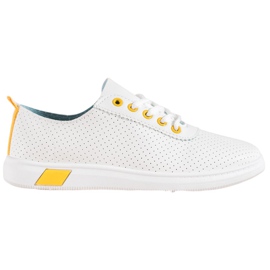 SHELOVET Deportivas caladas con piel ecológica blanco SHELOVET Deportivas caladas con piel ecológica blanco
