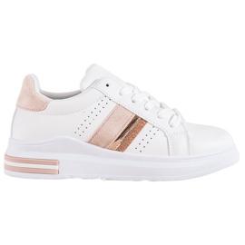 SHELOVET Zapatillas con inserciones de ante blanco SHELOVET Zapatillas con inserciones de ante blanco