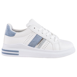 SHELOVET Zapatillas con inserciones de ante blanco SHELOVET Zapatillas con inserciones de ante blanco