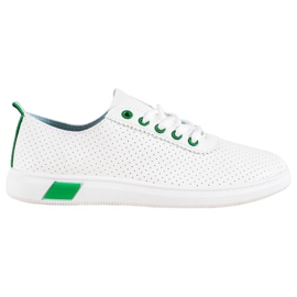 SHELOVET Deportivas caladas con piel ecológica blanco SHELOVET Deportivas caladas con piel ecológica blanco