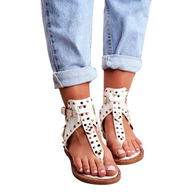 Sandalias Lu Boo Chanclas con Jets Gladiator Ashley White blanco