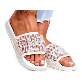 Pantuflas de Mujer Lu Boo Crystals White Bobbi blanco