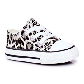 FRROCK Zapatillas para niños Leopardo brillante blanco Berni marrón marrón