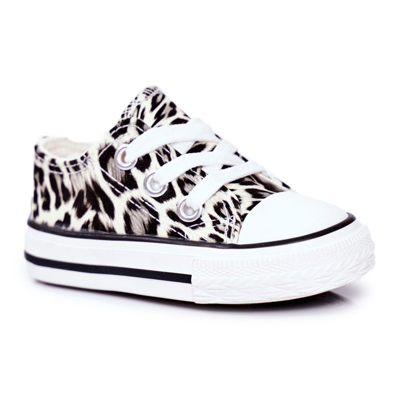 FRROCK Zapatillas para niños Leopardo brillante blanco Berni marrón marrón