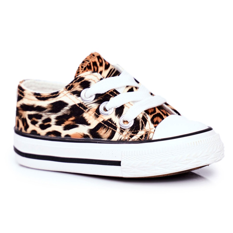 FRROCK Zapatillas Infantiles Marrón Leopardo Brillante Berni
