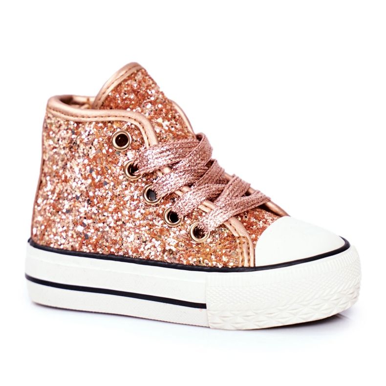 FRROCK Zapatillas para niños High Shiny Golden Ally dorado