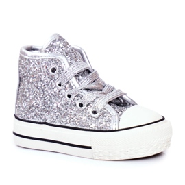 FRROCK Zapatillas para niños High Shiny Silver Ally plata