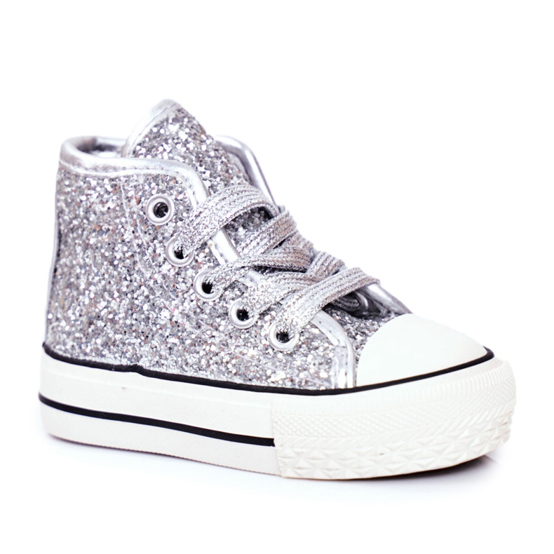 FRROCK Zapatillas para niños High Shiny Silver Ally plata