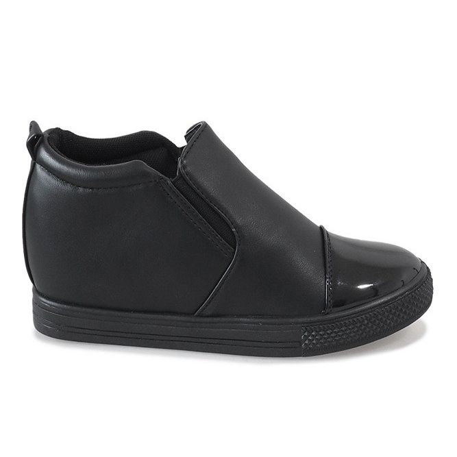 Zapatillas negras en la cuña DD409-1 negro