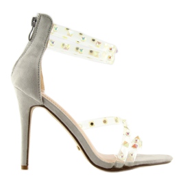 Sandalias con tiras de silicona NF-25P Gris