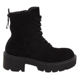 Botas negras con suela alta UK13P Black negro