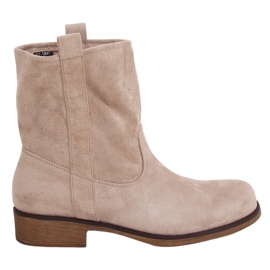 Botines beige mujer ante beige ST-18P marrón