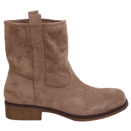 Botas mujer ante beige oscuro ST-18P Khaki marrón caqui